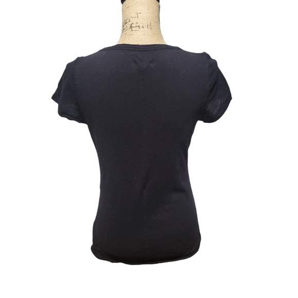 Maison Jules plain black short sleeve tee with small front pocket, size small - Picture 2 of 5